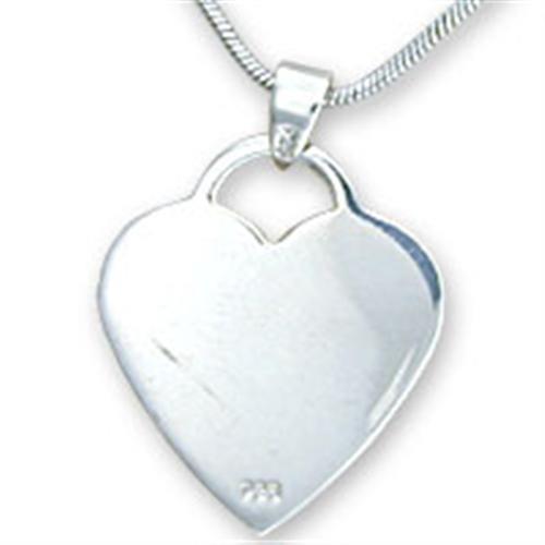 Polished 925 Sterling Silver Pendant with No Stone in No Stone
