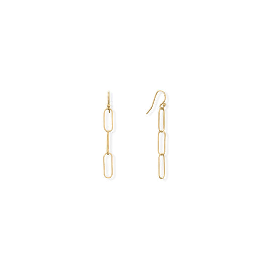 14/20 Gold Fill Dangling Paper Clip Earrings