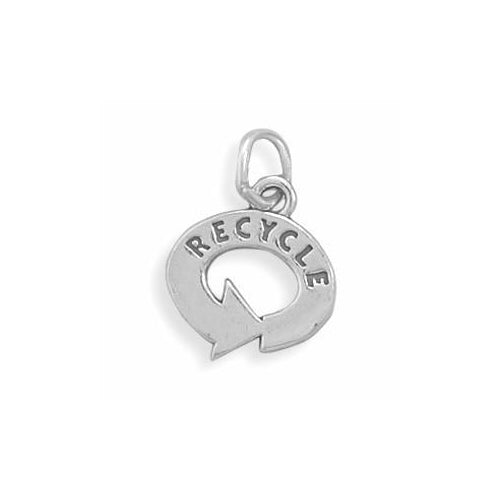 Sterling Silver Recycle Symbol Charm