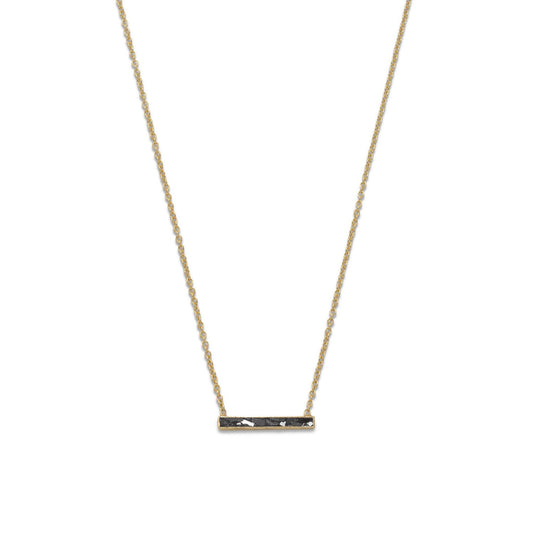 14k Yellow Gold Plated Sterling Silver Diamond Chip Necklace