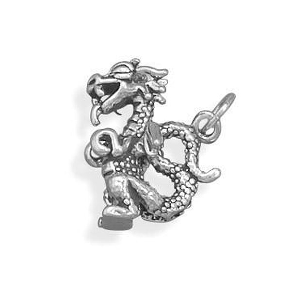 Authentic 925 Sterling Silver Small Dragon Women's Charm for Bracelet or Necklace