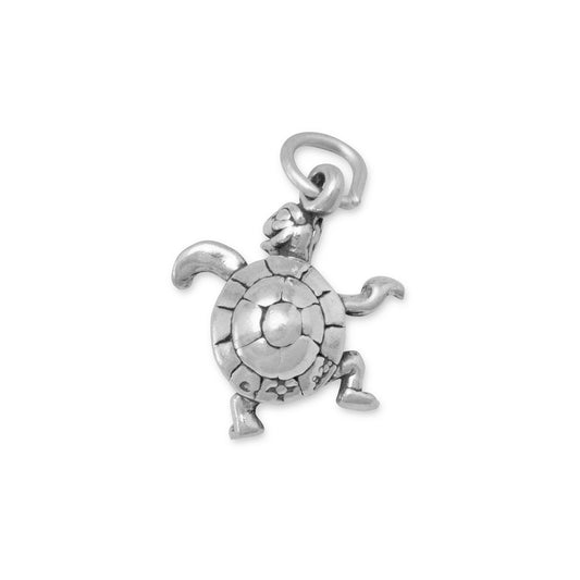 Authentic 925 Sterling Silver Small Turtle Women's Charm for Bracelet or Necklace