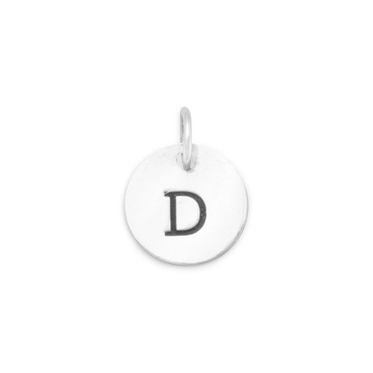 Authentic 925 Sterling Silver Oxidized Initial D Women's Charm for Bracelet or Necklace