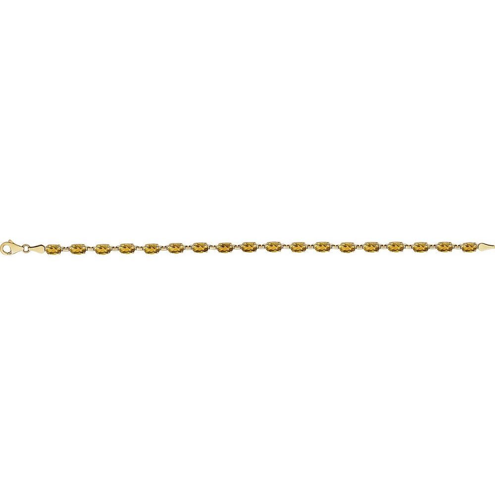 14k Yellow Gold Natural Citrine 7.25" Bracelet