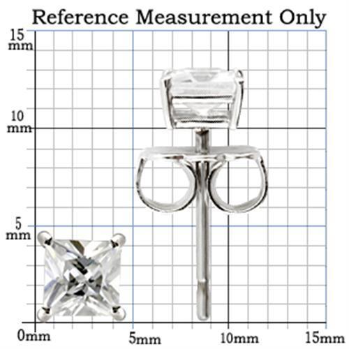 Rhodium 925 Sterling Silver Earrings with AAA Grade CZ  in Clear