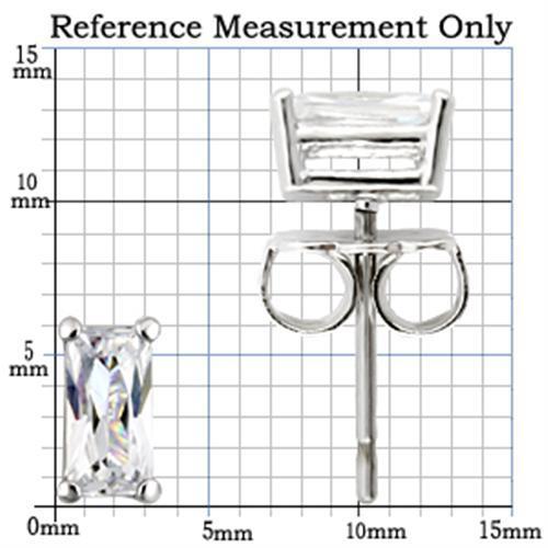 Rhodium 925 Sterling Silver Earrings with AAA Grade CZ  in Clear