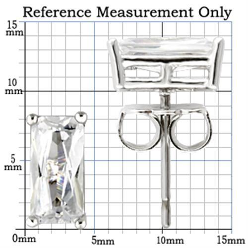 Rhodium 925 Sterling Silver Earrings with AAA Grade CZ  in Clear