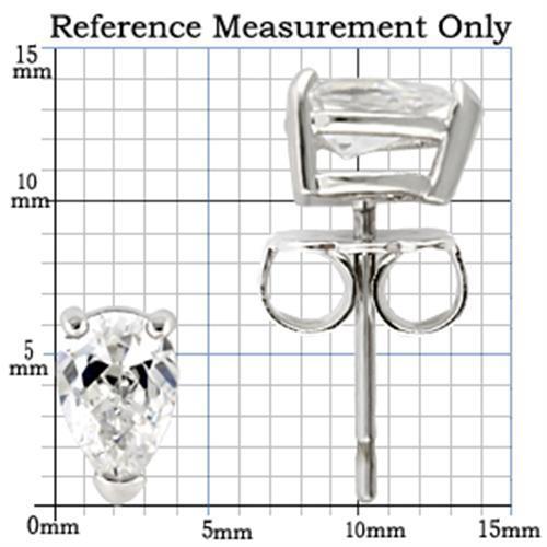 Rhodium 925 Sterling Silver Earrings with AAA Grade CZ  in Clear