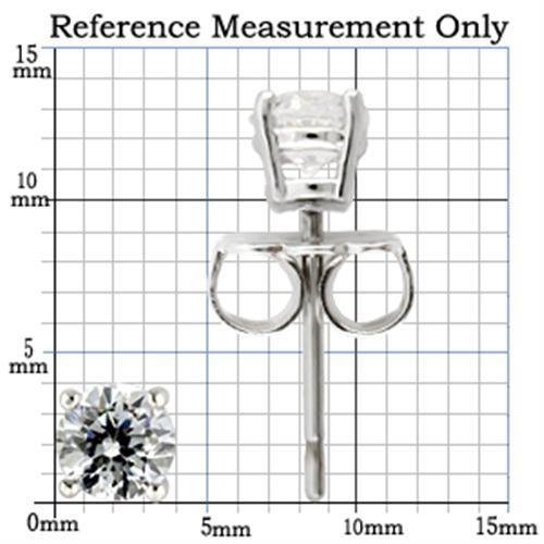 Rhodium 925 Sterling Silver Earrings with AAA Grade CZ  in Clear