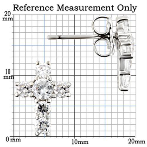 Rhodium 925 Sterling Silver Earrings with AAA Grade CZ  in Clear