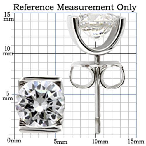 Rhodium 925 Sterling Silver Earrings with AAA Grade CZ  in Clear