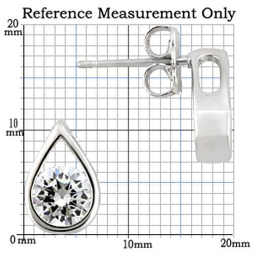 Rhodium 925 Sterling Silver Earrings with AAA Grade CZ  in Clear
