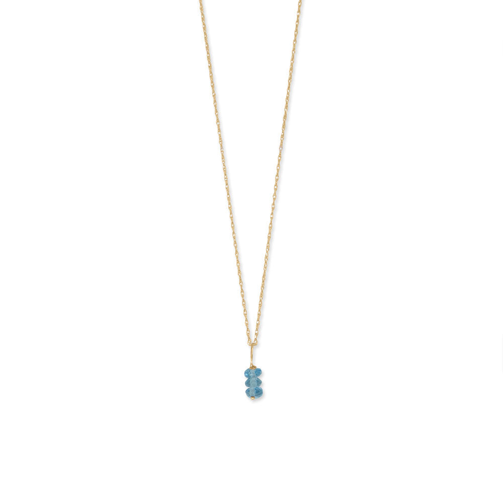 14k Yellow Gold Gemstone Birthstone 16" Necklace (January - December)