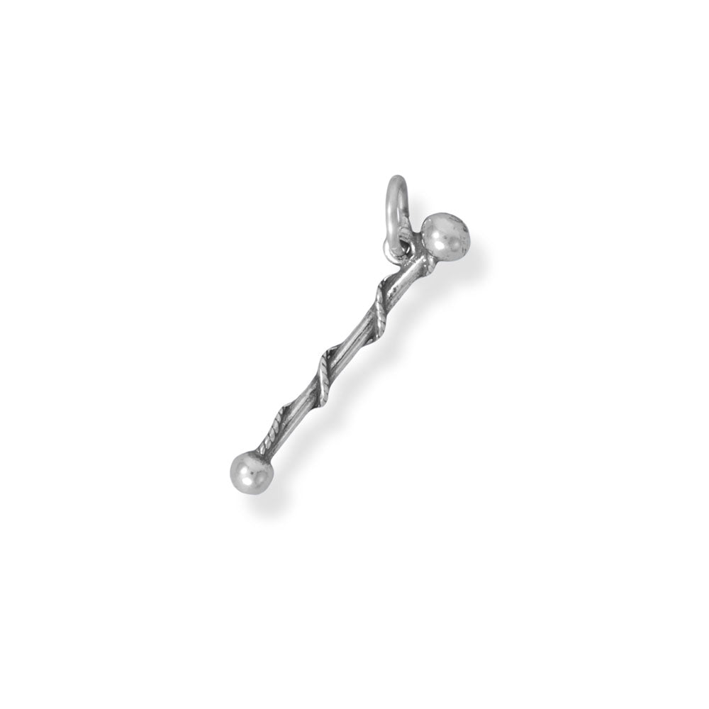 Authentic 925 Sterling Silver 3D Twirling Baton Women's Charm for Bracelet or Necklace