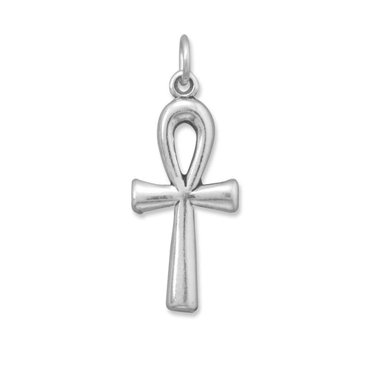 Sterling Silver Oxidized Ankh Charm