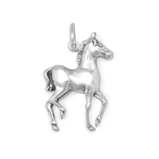 Authentic 925 Sterling Silver Prancing Horse Women's Charm for Bracelet or Necklace