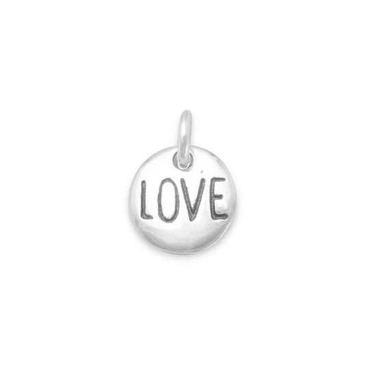 Authentic 925 Sterling Silver Oxidized Love Women's Charm for Bracelet or Necklace