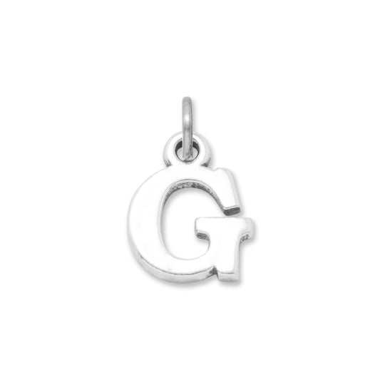 Authentic 925 Sterling Silver Oxidized Block Letter G Women's Charm for Bracelet or Necklace