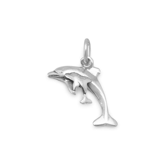 Sterling Silver Dolphin with Calf Charm