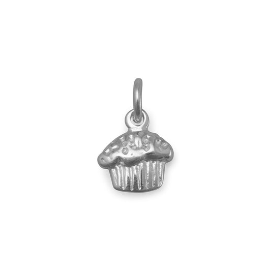 Authentic 925 Sterling Silver Cupcake Women's Charm for Bracelet or Necklace