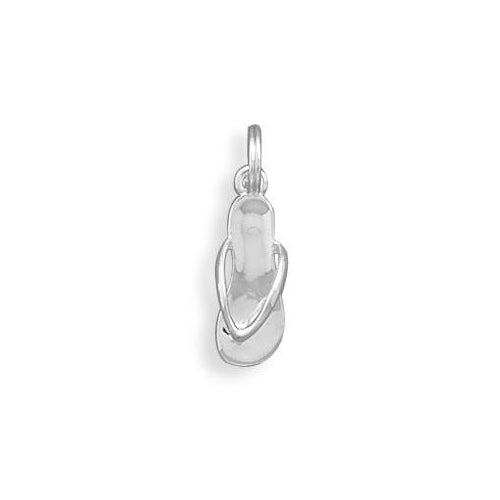 Sterling Silver Polished Sandal Charm