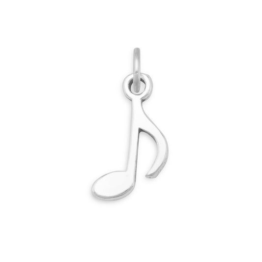 Authentic 925 Sterling Silver Musical 8th Note Women's Charm for Bracelet or Necklace