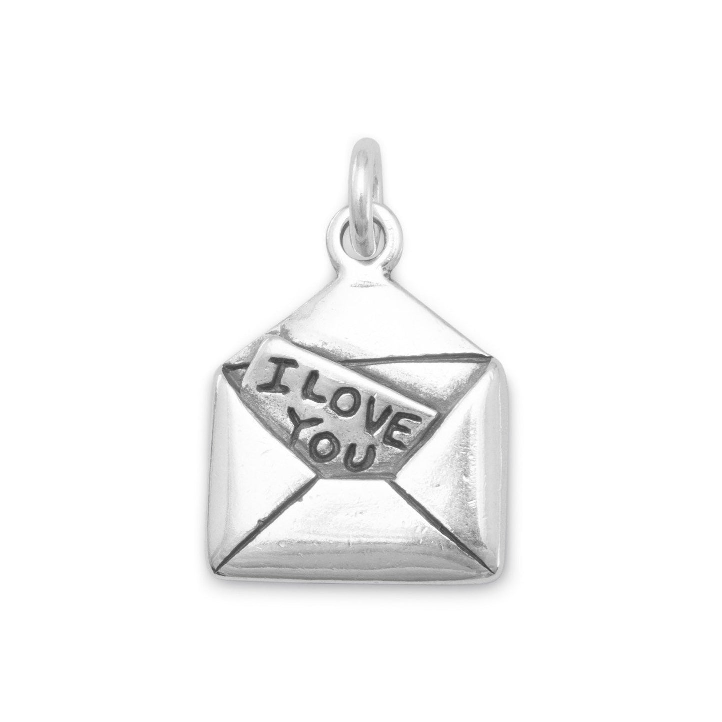 Authentic 925 Sterling Silver I Love You Letter Women's Charm for Bracelet or Necklace