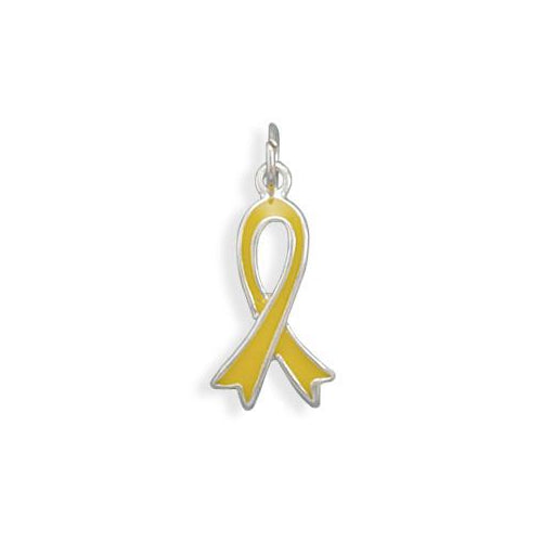 Sterling Silver Yellow Awareness Ribbon Charm