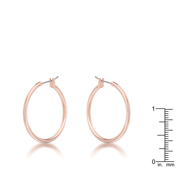 Rose Goldtone 30 mm Round Hoop Earrings