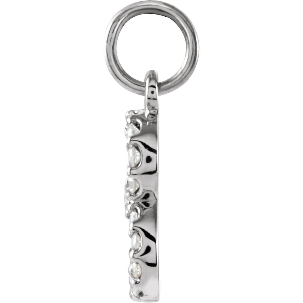 14K White Gold .06 CTW Natural Diamond Numeral 3 Charm