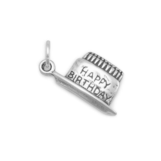 Authentic 925 Sterling Silver Birthday Cake Women's Charm for Bracelet or Necklace