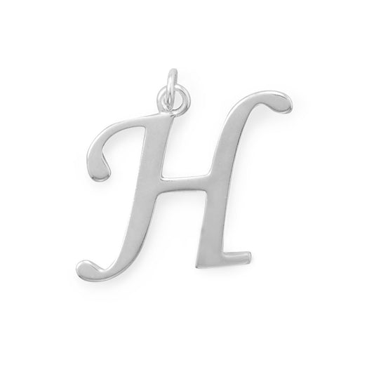 Sterling Silver Initial Letter H Pendant