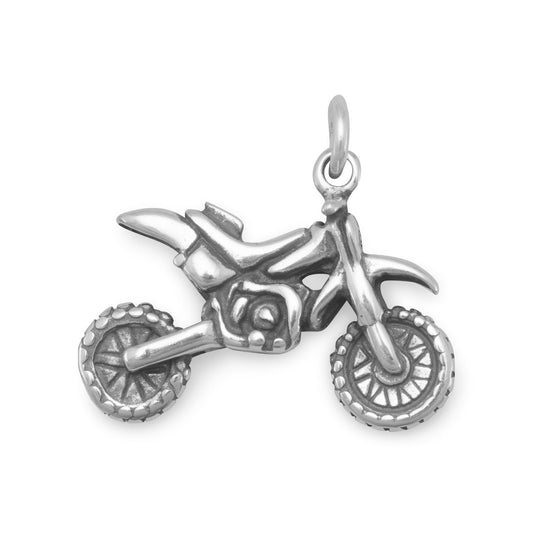 Authentic 925 Sterling Silver Dirt Bike Women's Charm for Bracelet or Necklace