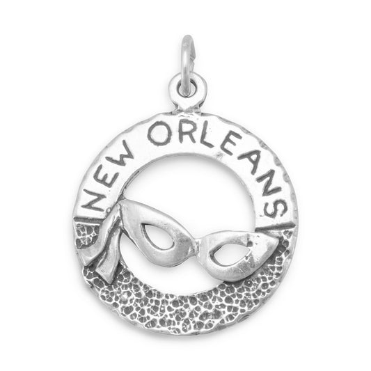 Authentic 925 Sterling Silver New Orleans with Mardi Gras Mask Bracelet Charm