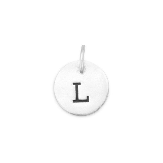 Authentic 925 Sterling Silver Oxidized Initial L Women's Charm for Bracelet or Necklace