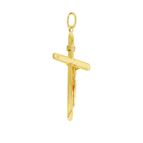 Genuine 14k Two-tone Gold 1.96" Crucifix Religious Pendant For Men or Women - Christian Jewelry, Religious Gifts
