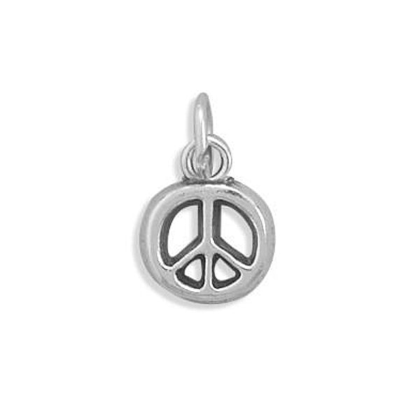 Authentic 925 Sterling Silver Peace Symbol Women's Charm for Bracelet or Necklace