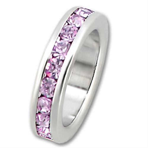 High Polished 925 Sterling Silver Pendant with Top Grade Crystal in Light Amethyst