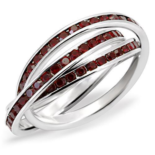 High Polished 925 Sterling Silver Ring with Top Grade Crystal  in Siam
