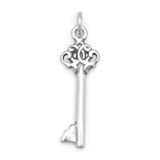 Authentic 925 Sterling Silver Key Women's Charm for Bracelet or Necklace