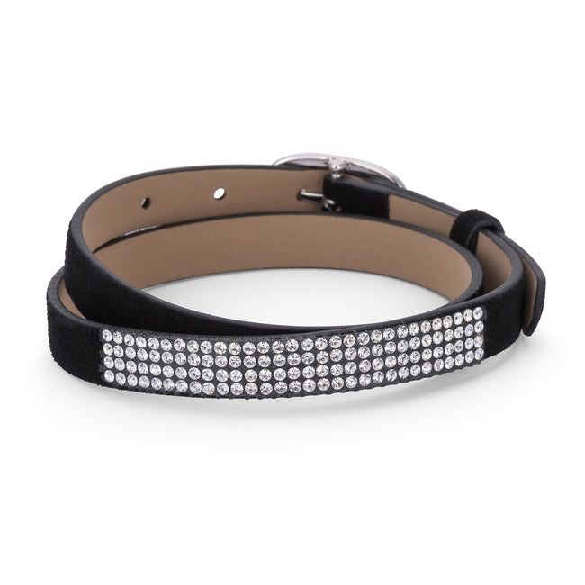 Stylish Black or Turquoise Colored Wrap Bracelet with Crystals