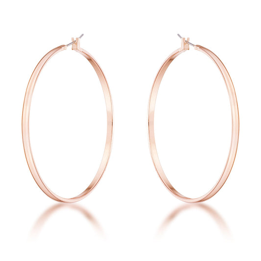 Rose Goldtone 55mm Large Round Hoop Earrings