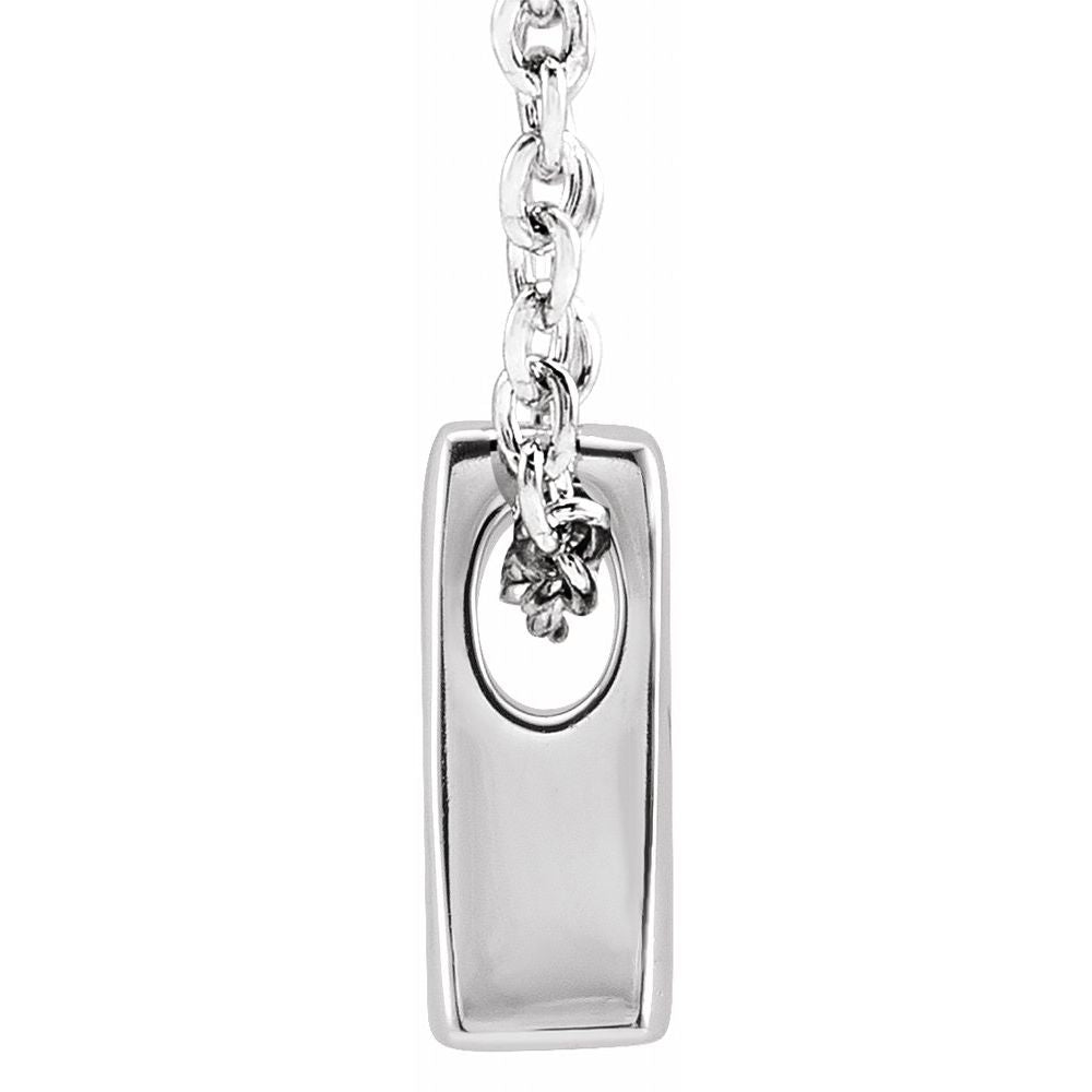 Genuine 14K White Gold Initial A Pendant Slide Necklace