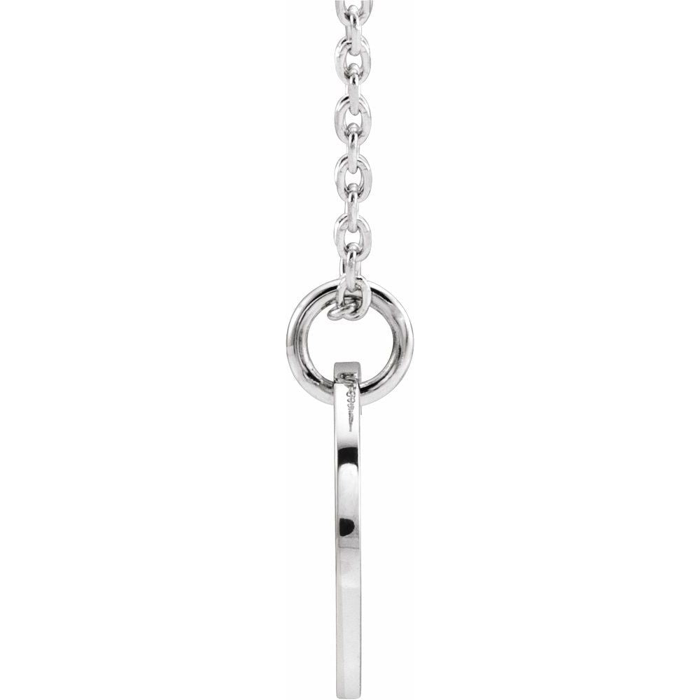 Authentic 925 Silver 0.39" Initial N Disc Letter Adjustable 16-18" Necklace