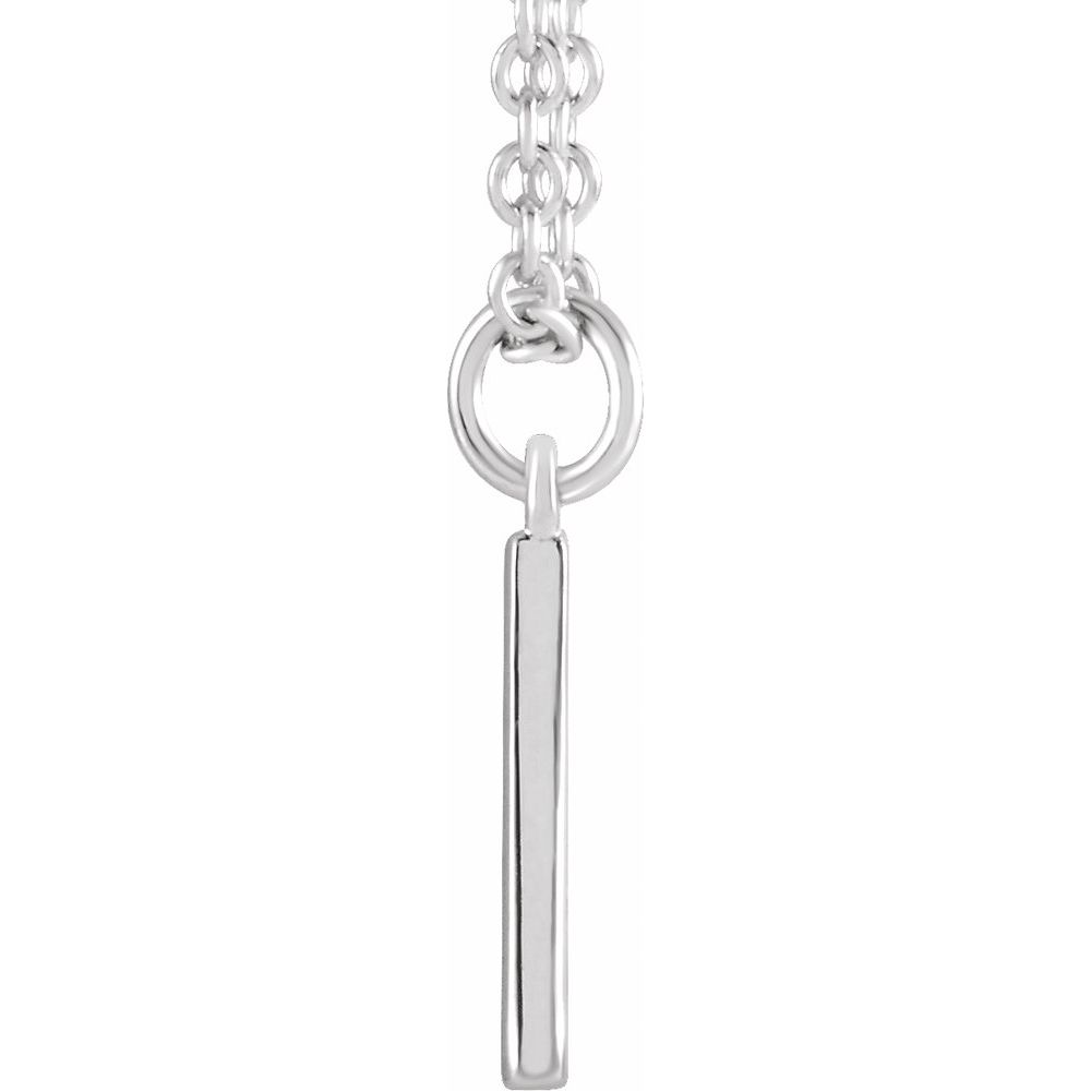 Authentic 925 Authentic Sterling Silver 0.37" Letter A Dangle 18" Initial Necklace