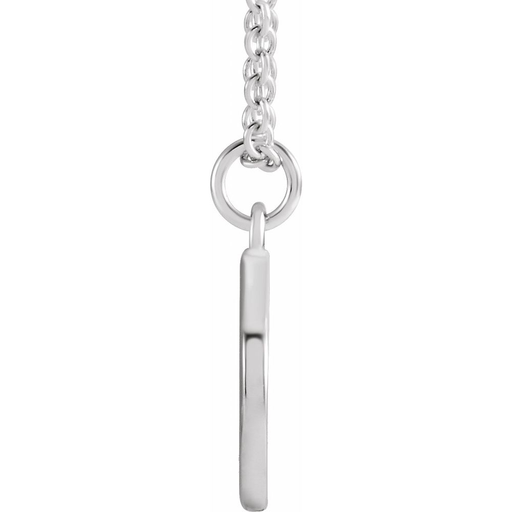 Authentic 925 Authentic Sterling Silver 0.36" Letter D Dangle Pendant 18" Initial Necklace