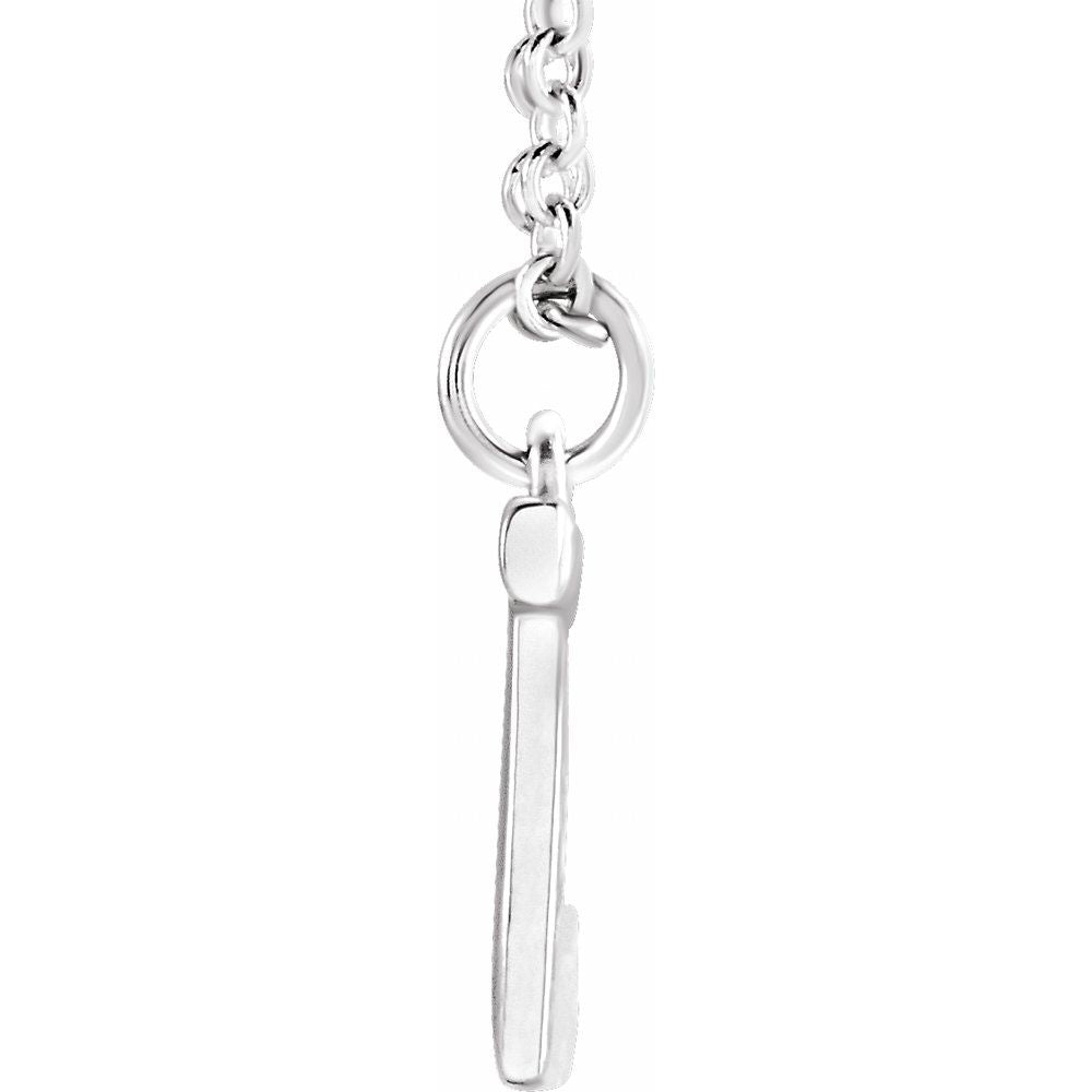 Authentic 925 Authentic Sterling Silver 0.37" Letter J Dangle Pendant 18" Initial Necklace