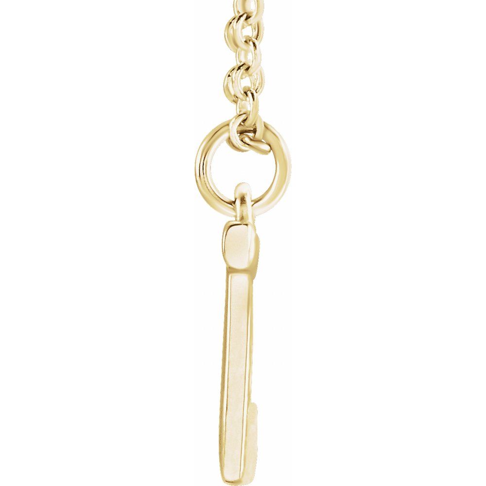 18K Yellow Gold Plated 925 Silver 0.37" Letter J Dangling 18" Initial Necklace