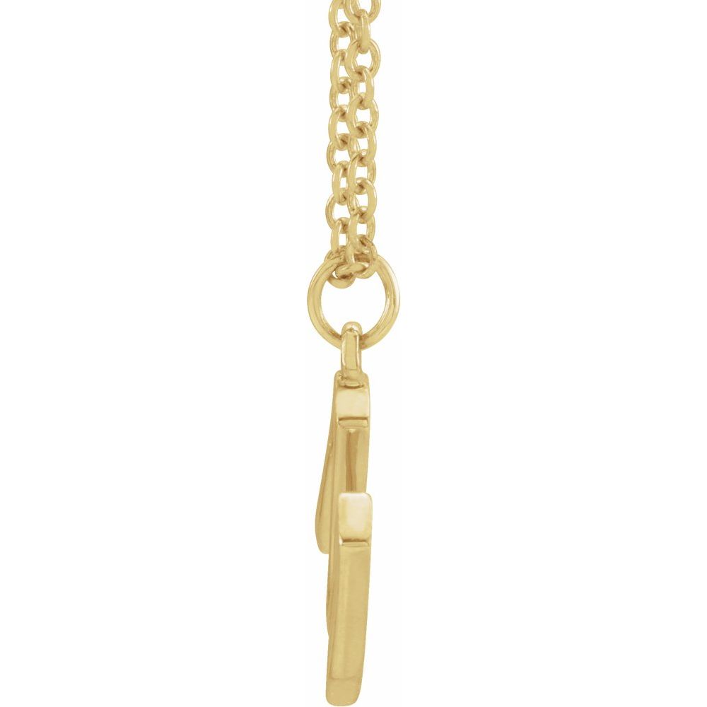 18K Yellow Gold Plated 925 Silver 0.36" Letter M Dangling 18" Initial Necklace