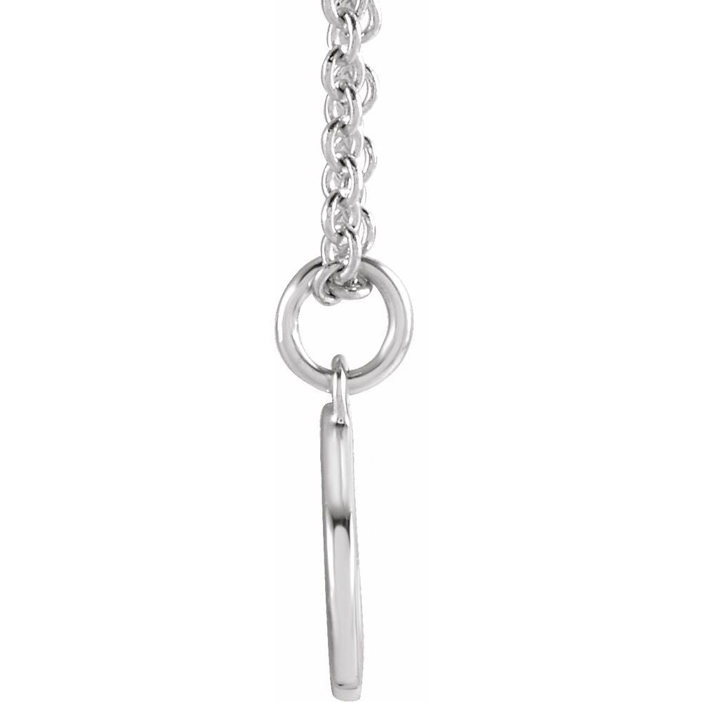 Authentic 925 Authentic Sterling Silver 0.36" Letter P Dangle Pendant 18" Initial Necklace